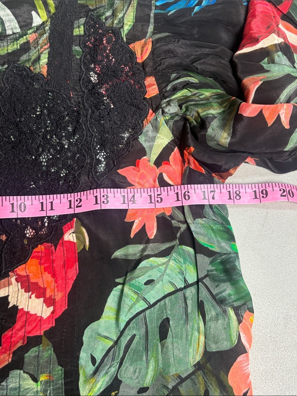 Farm Rio Midnight Macaw Fiesta Black Blouse - Picture 8 of 10